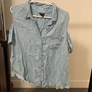 Torrid denim cold shoulder top